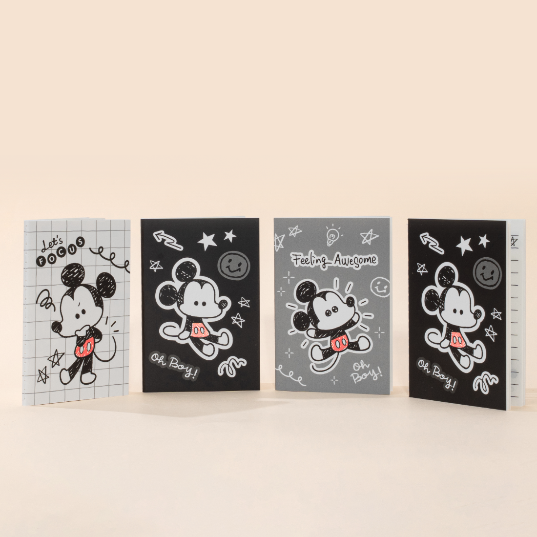 MINISO Disney Wonderful Mickey Series Mini Lined Notebook Set (4-Pack)
