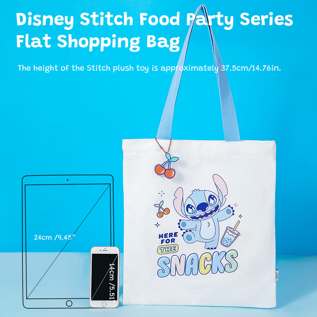 MINISO Disney Stitch Food Party Series Flat Shopping Bag