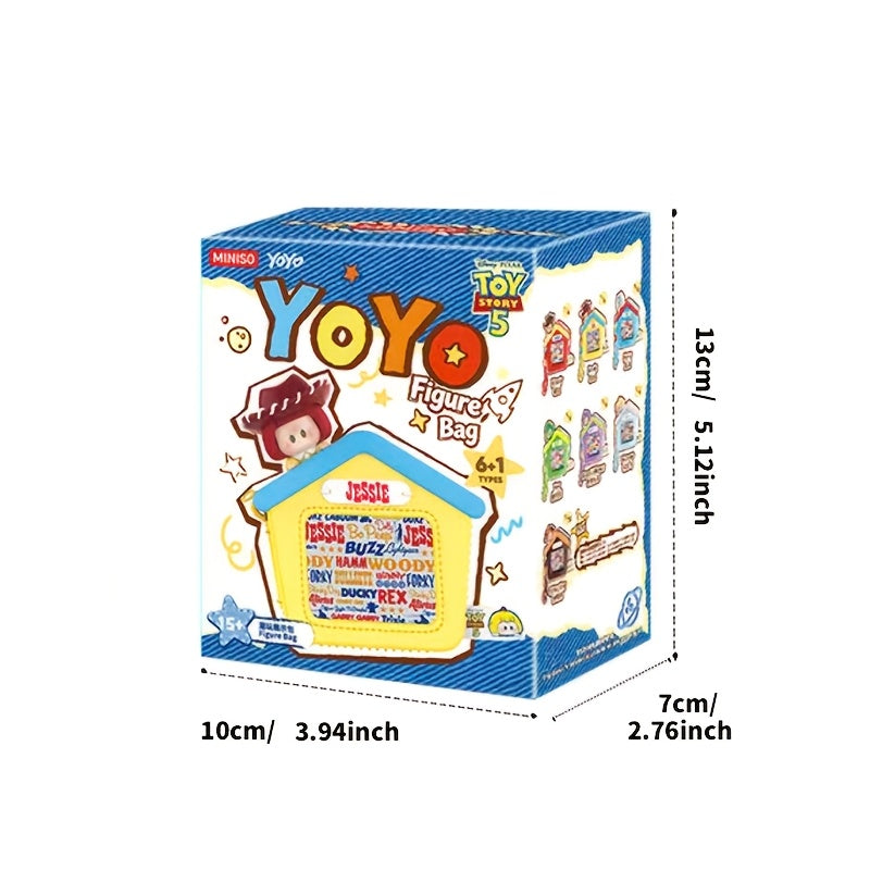 Packaging of the MINISO Disney Pixar Toy Story 5 YOYO Figure Bag Blind Box collectible series.