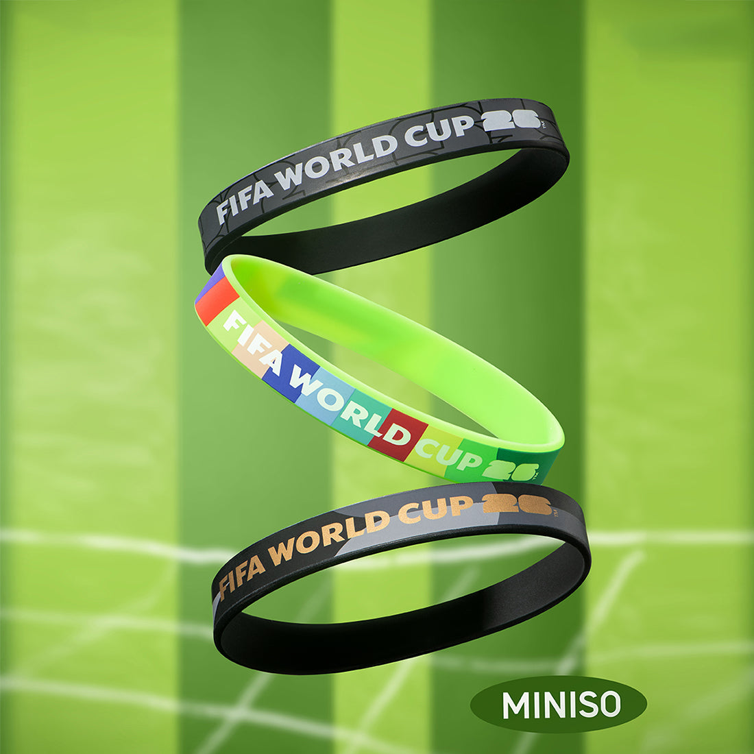 FIFA World Cup 2026 silicone wristband set, stylish fan bracelets for football supporters and match day wear