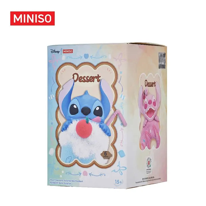 Single box packaging of the MINISO Disney Stitch Food Series scented blind box pendant.