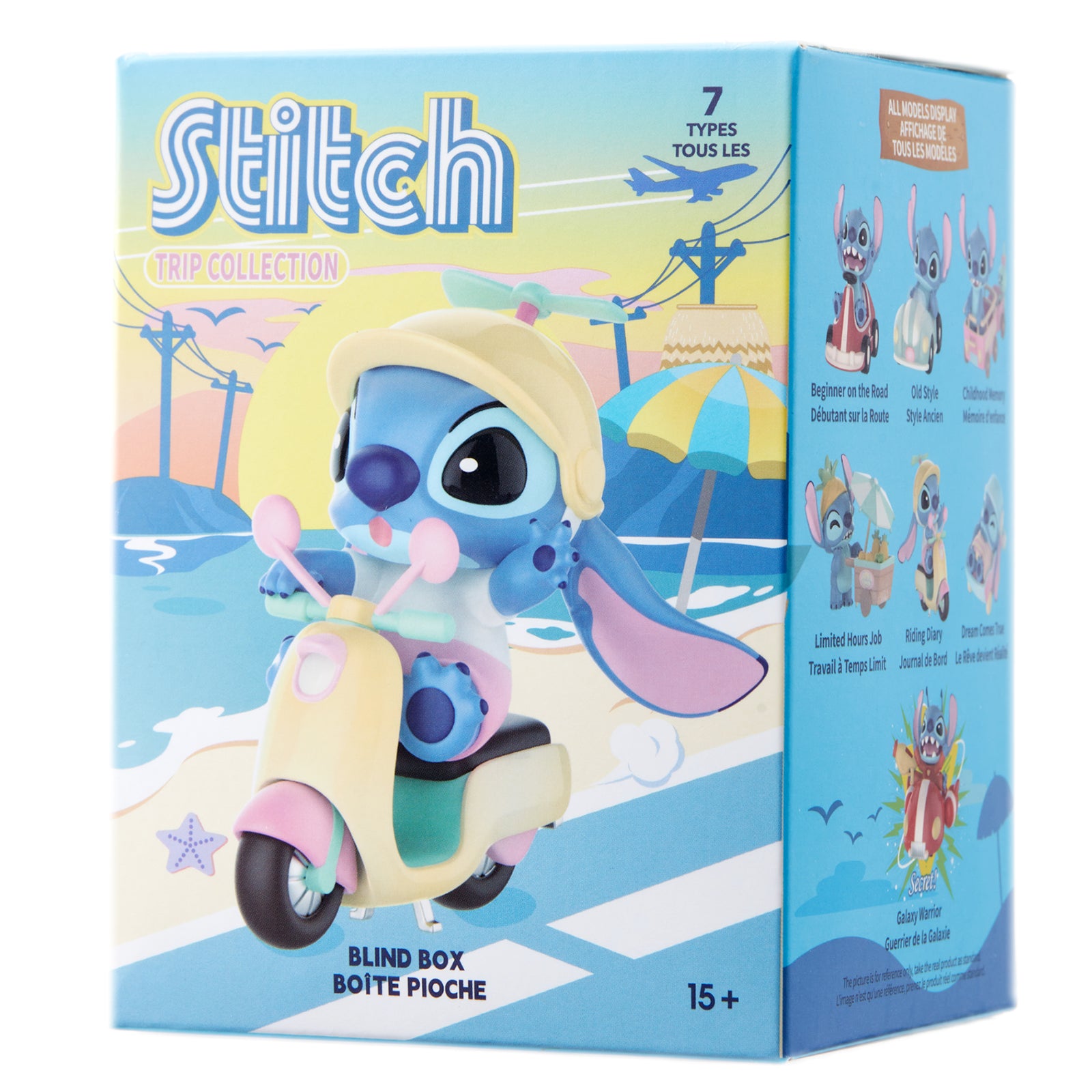 Single MINISO Disney Stitch Travel Adventure collectible figure blind box packaging