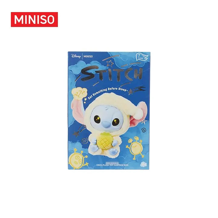 MINISO Stitch Eat Something Before Sleep single blind box, Disney plush keychain mystery box gift
