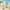YOYO character figures playing with sandcastle beach scene render