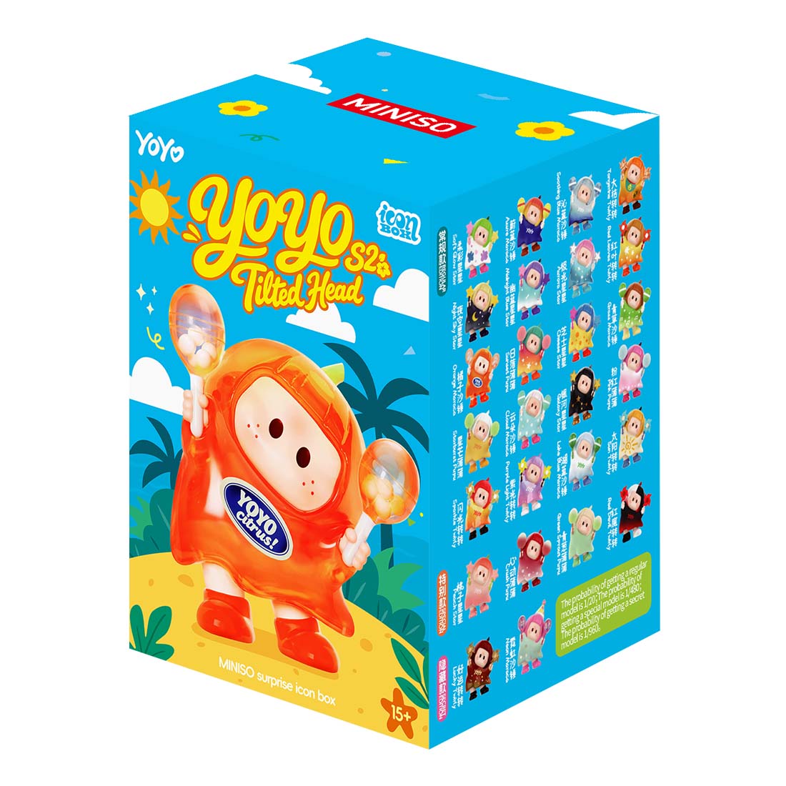 MINISO YOYO Cute Tilt‑Head S2 single blind box package white background