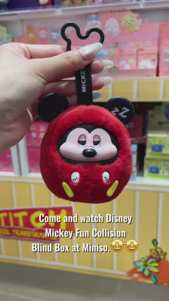 MINISO Disney Mickey Fun Crash Series Vinyl Plush Blind Box Keychain