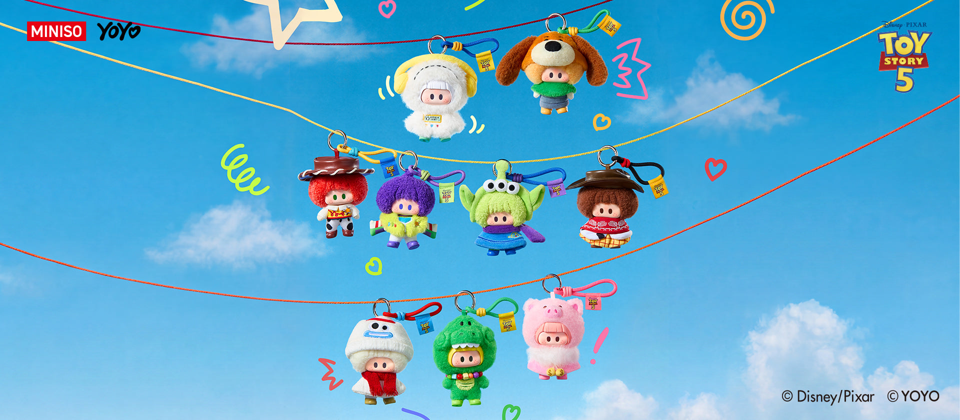 MINISO YOYO Disney Pixar Toy Story 5 With You Series Vinyl Plush Pendant Blind Box