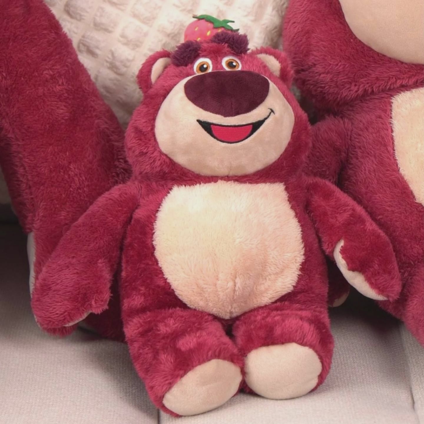 MINISO Disney Pixar Toy Story Lotso Strawberry Plush – 14" Sitting Plush